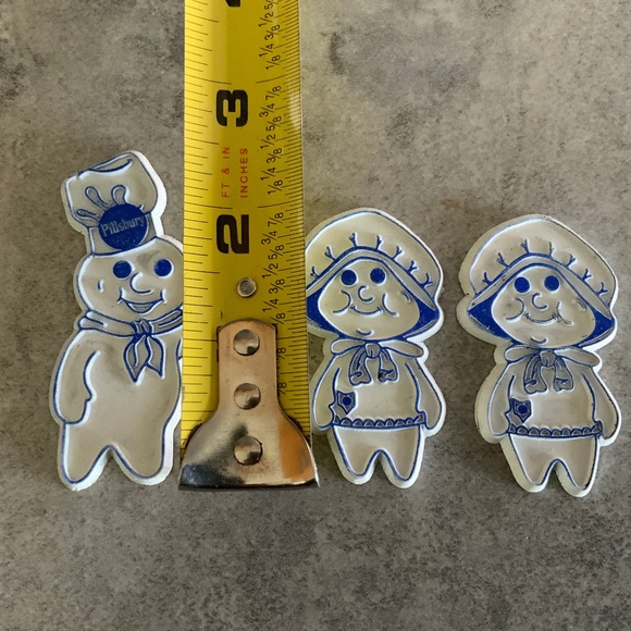 Vintage Pillsbury Dough Boy Poppin’ Fresh & Poppie Fresh Magnets Set of 3 - Picture 2 of 2